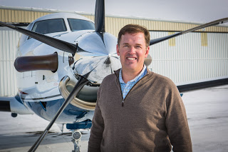 StraightLine Private Air Founder Tom Filippini in front of Turboprop